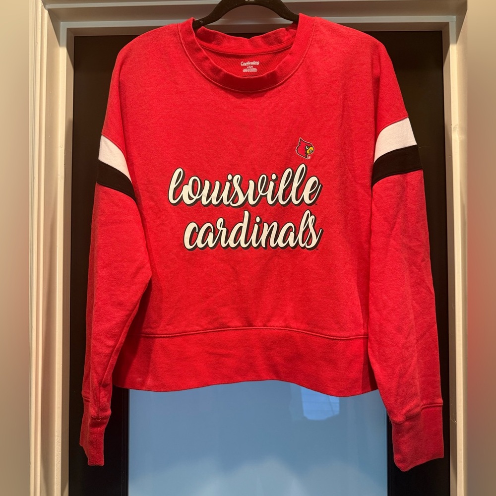 Louisville Cardinals, Oversized, Crop Sweatshirt